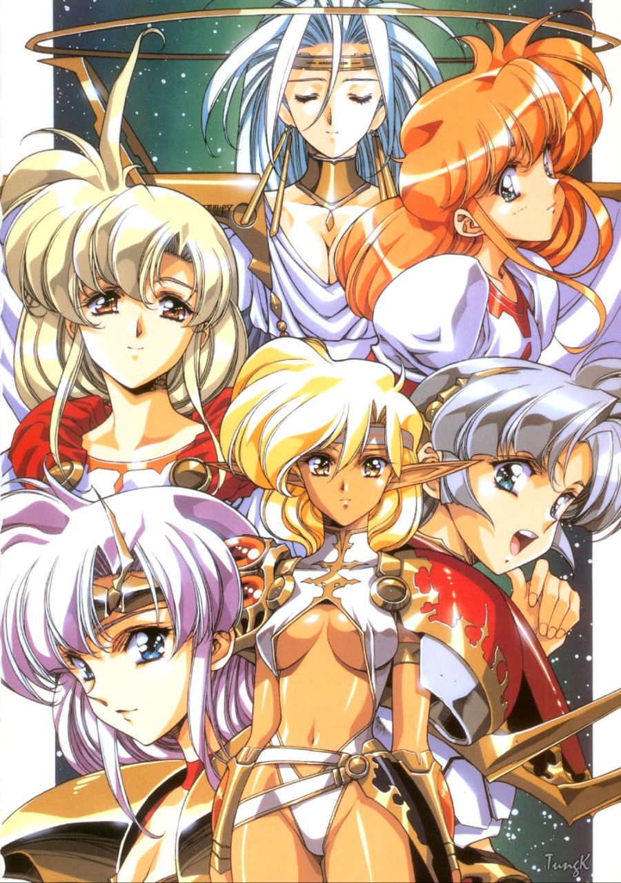 yande.re 46016 armor cherie cleavage crossover elf langrisser langrisser_i langrisser_ii leotard liana lushiris narm pointy_ears underboob urushihara_satoshi.jpg