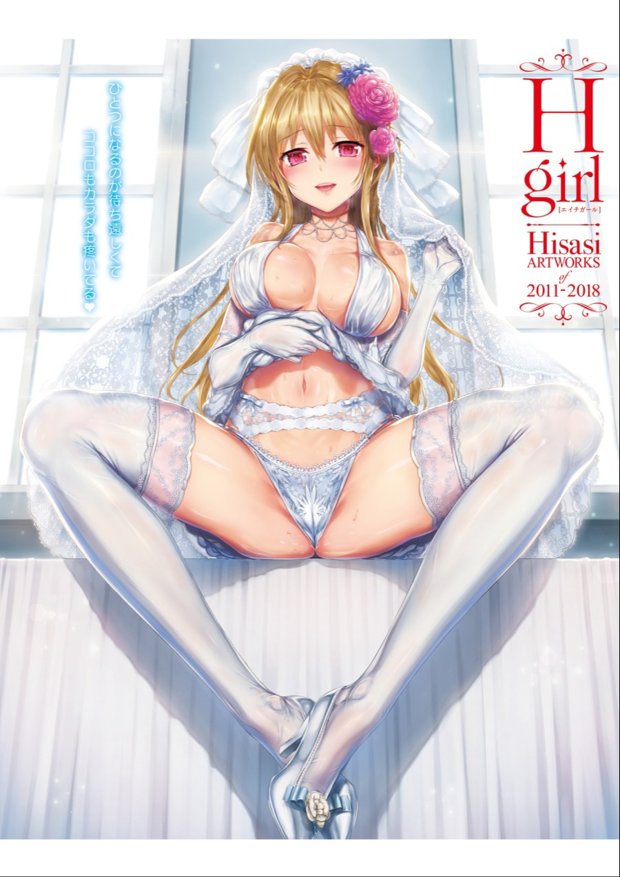 yande.re 505679 cameltoe dress garter_belt heels hisasi no_bra pantsu skirt_lift string_panties thighhighs thong wedding_dress.jpg