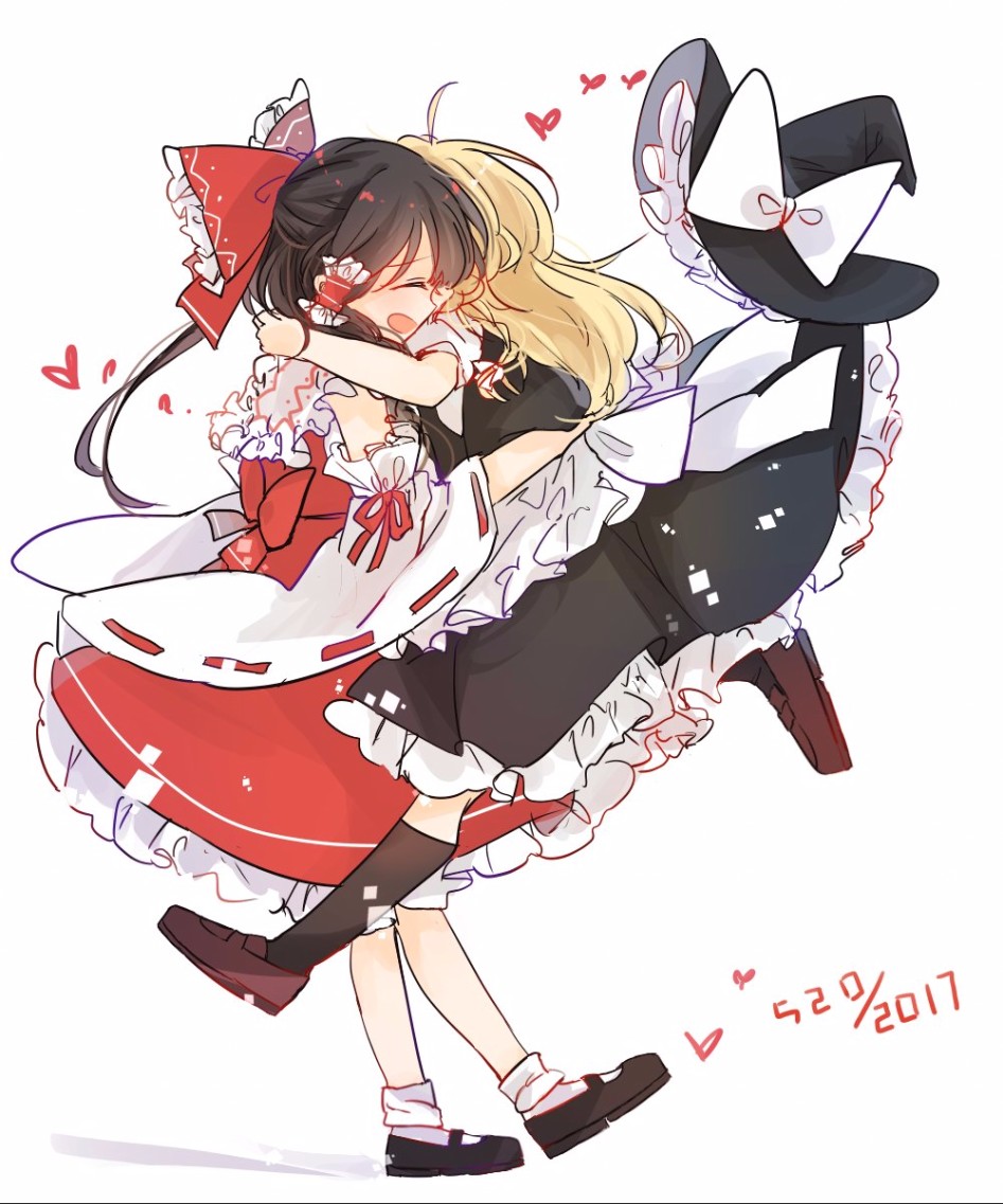 hakurei reimu and kirisame marisa (touhou) drawn by kosencha - 4f0b7907976fd9d52244a05089145e91.jpg