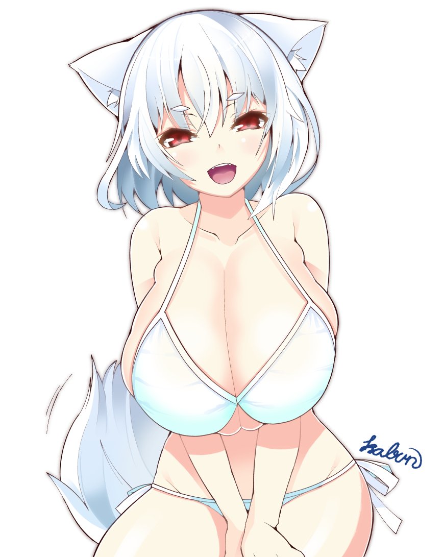 gelbooru.com 3779274 1girl animal_ears artist_name bikini breasts cleavage halter_top halterneck huge_breasts sample.jpg