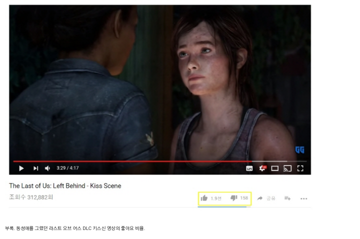 PC묻은 라오어2 트레일러 좋아요 비율 근황.jpg_2.png