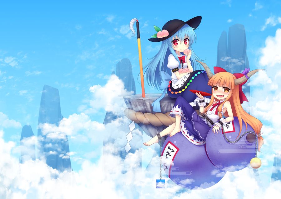 __hinanawi_tenshi_and_ibuki_suika_touhou_drawn_by_miruki__87687d30eae5025c8ed641aedcd6ddd5.jpg