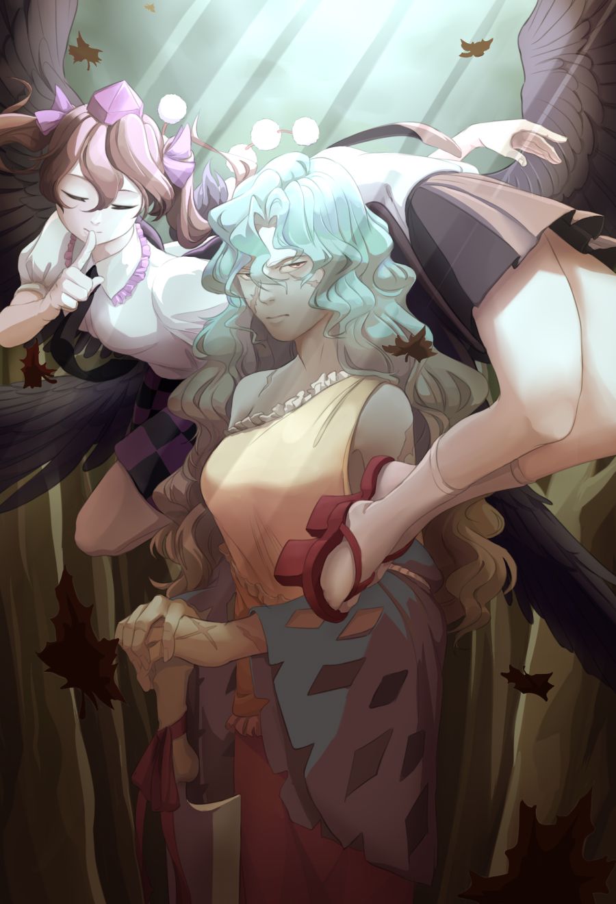 __himekaidou_hatate_sakata_nemuno_and_shameimaru_aya_touhou_drawn_by_mefomefo__5cb52e904a8676d518b1d8db17a376ed.png