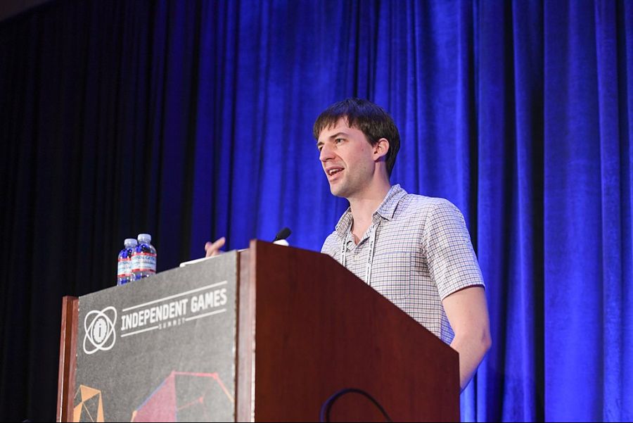 1024px-Seven_Years_in_Alpha-_'Thumper'_Postmortem,_Marc_Flury_(Drool)_at_GDC_2017_(32314176494).jpg