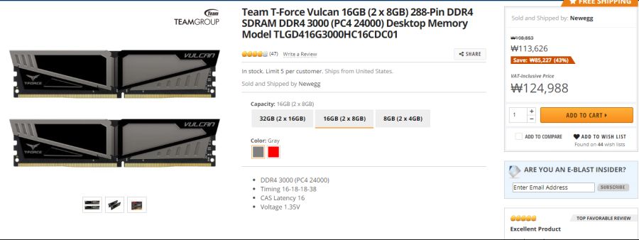 Team T-Force Vulcan 16GB 2 x 8GB 288-Pin DDR4 SDRAM DDR4 3000 PC4 24000 Desktop Memory Model TLGD416G3000HC16CDC01 - Newegg.com.png