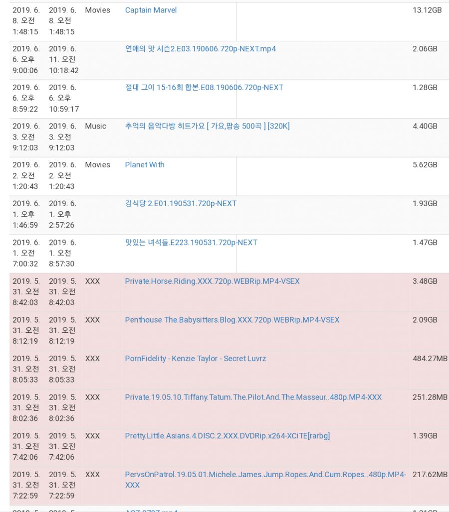 토렌트 받은거 보여주는 사이트에 통신사ip넣어봐 ㅋㅋㅋ