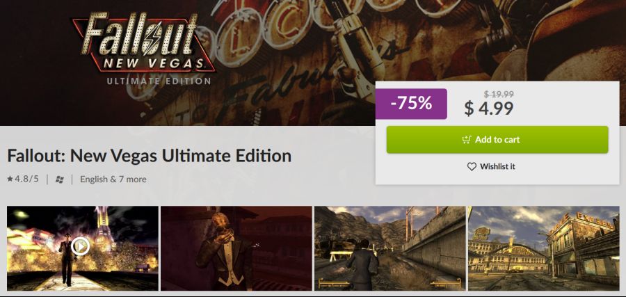 [GOG] 폴아웃 : 뉴 베가스 울티메이트 에디션 75% 할인, 4.99 달러_1.png