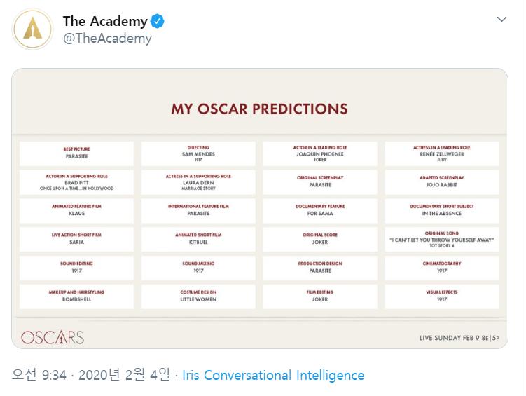 아카데미 공식 트위터 - 나의 수상예측_1.jpg