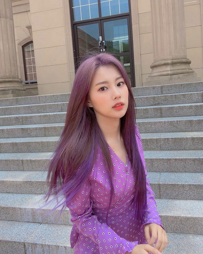 아이즈원 강혜원 시선 사로잡는 보랏빛 미녀 완전 러블리