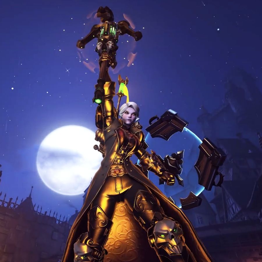 오버워치 2021 공포의 할로윈 흡혈귀 사냥꾼 브리기테 전설 스킨