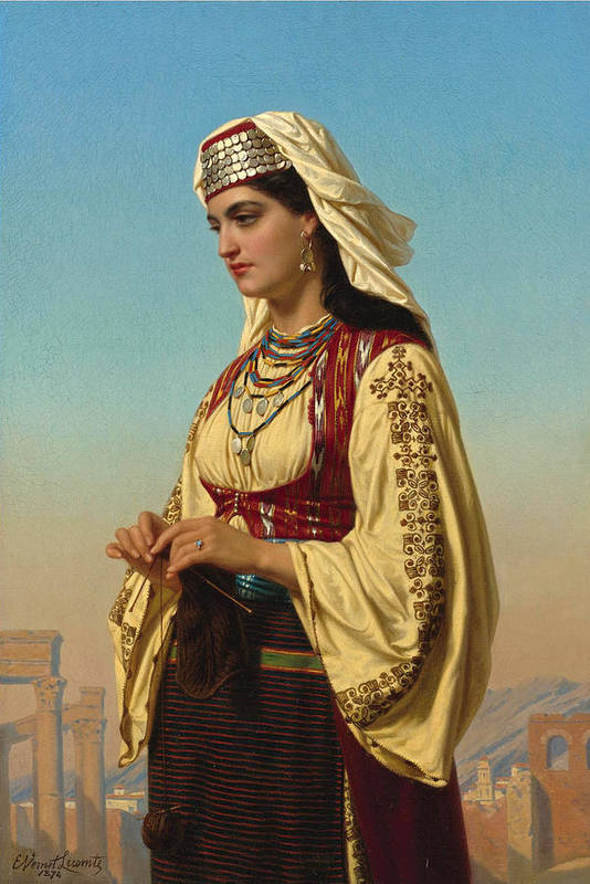 A Greek Beauty Art Print by Charles Emile Hippolyte Lecomte-Vernet.png