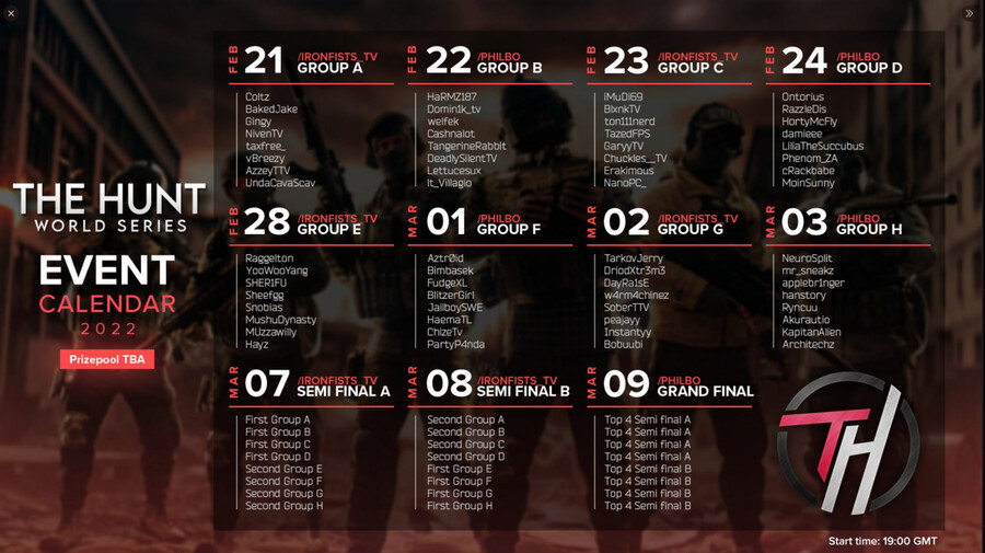 타르코프 세계대회 「THE HUNT WORLD SERIES」 2022년 일정 PC 게임 정보