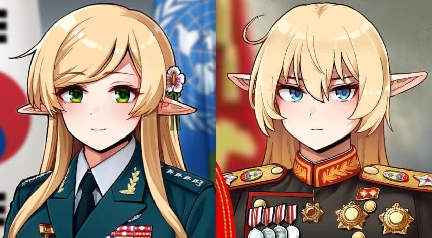 북한과 남한의 엘프가 개발운동하는 짤 (feat 우용곡)_3.jpg