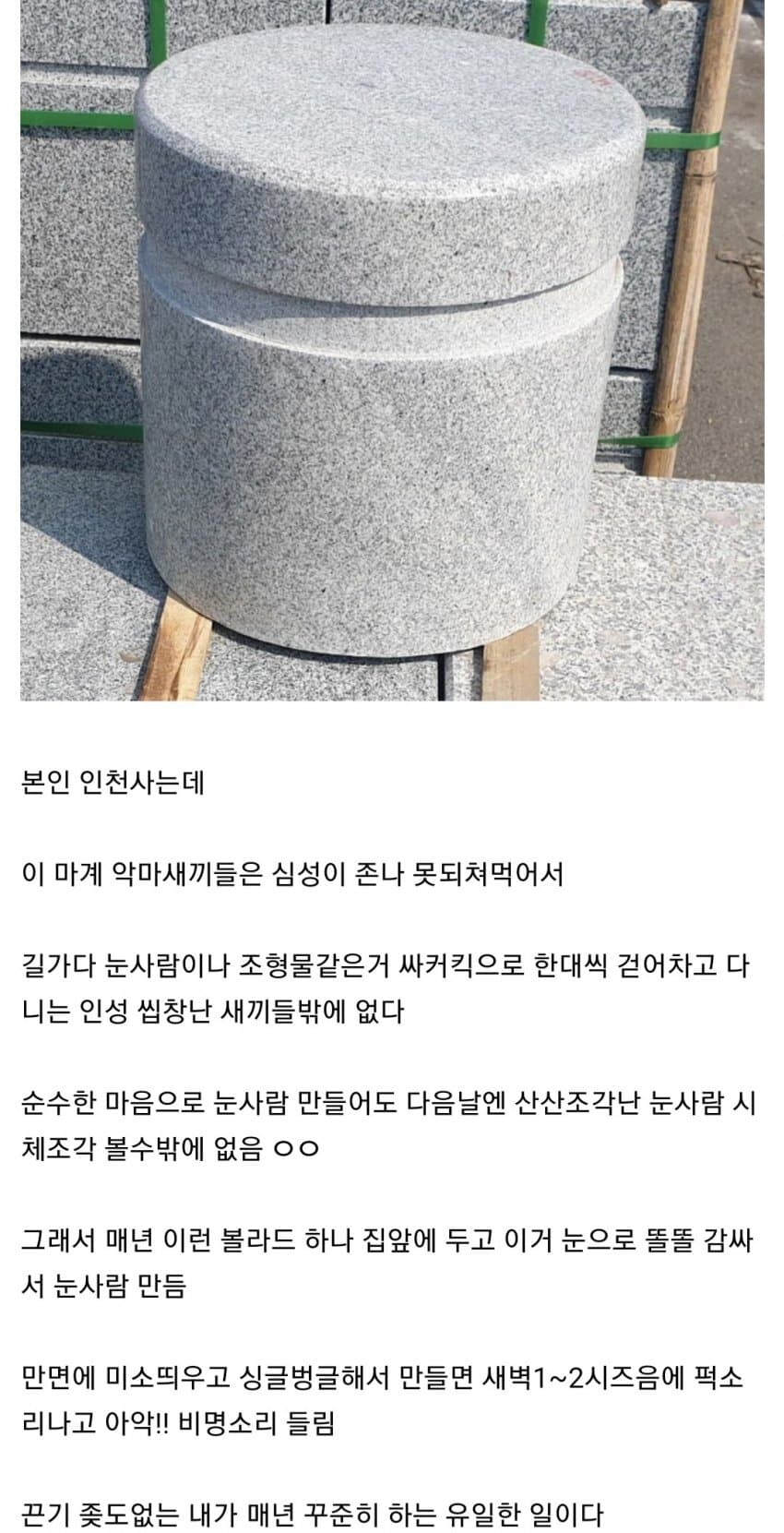눈사람 부수는 사람들에게 카운터치는 디시인_1.jpg