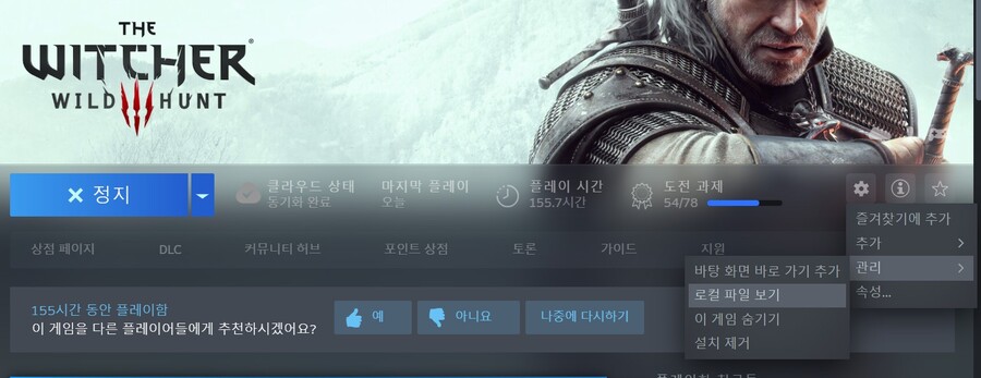 위쳐3 PC판 스팀 오버레이및 RTSS 띄우는법_2.jpg