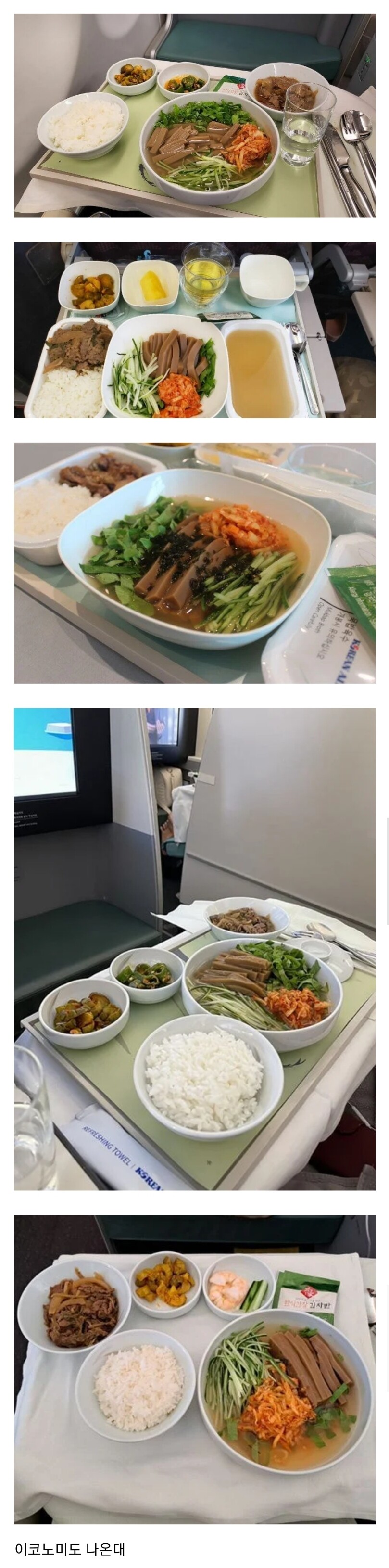 대한항공 새로나온 기내식 한식메뉴
