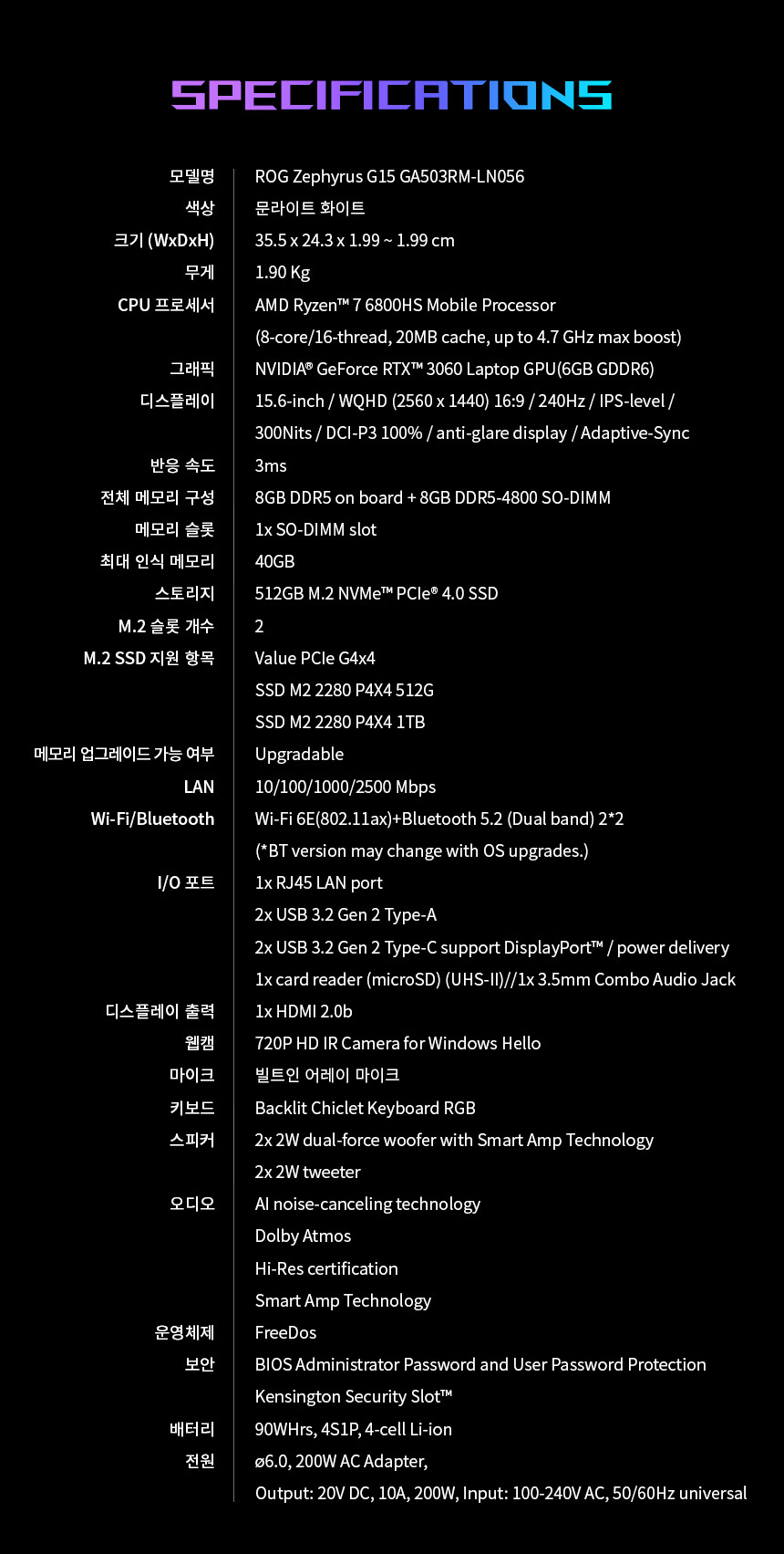 [11번가]ASUS 제피러스 G15 GA503RM-LN056 [188만]_5.png