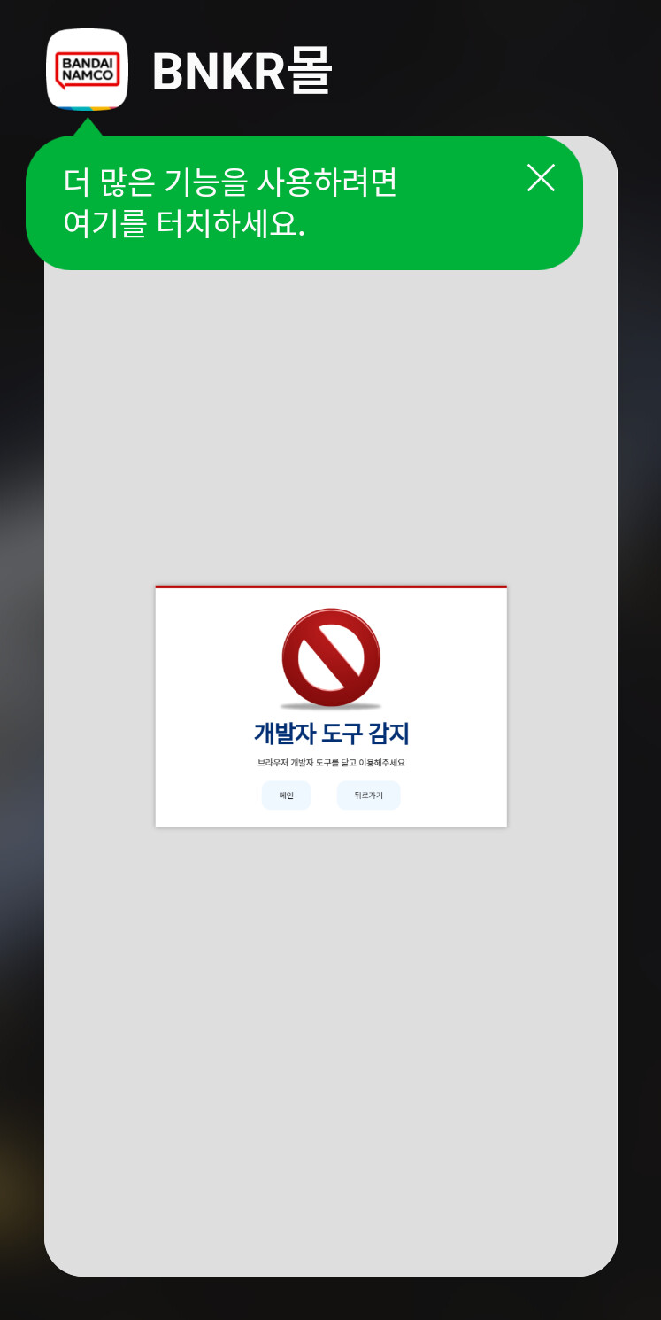 반몰은 자기네 앱에 개발자 도구를 심어놨나봅니다