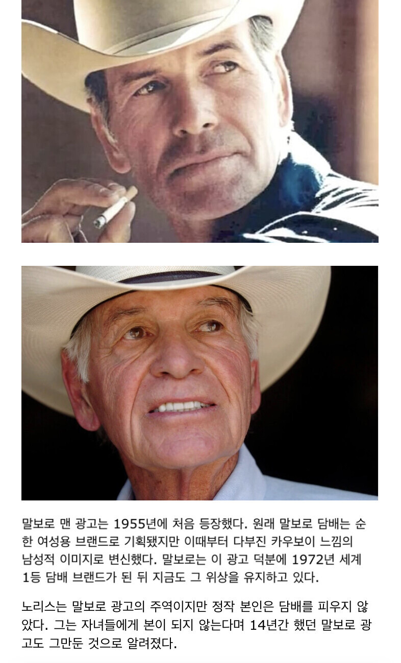 담배 광고 모델이 90살까지 장수한 이유