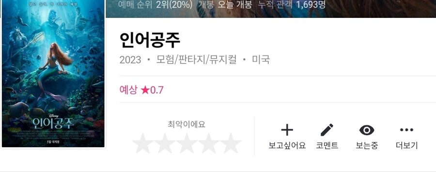 인어공주) 왓챠 평점근황_1.jpg