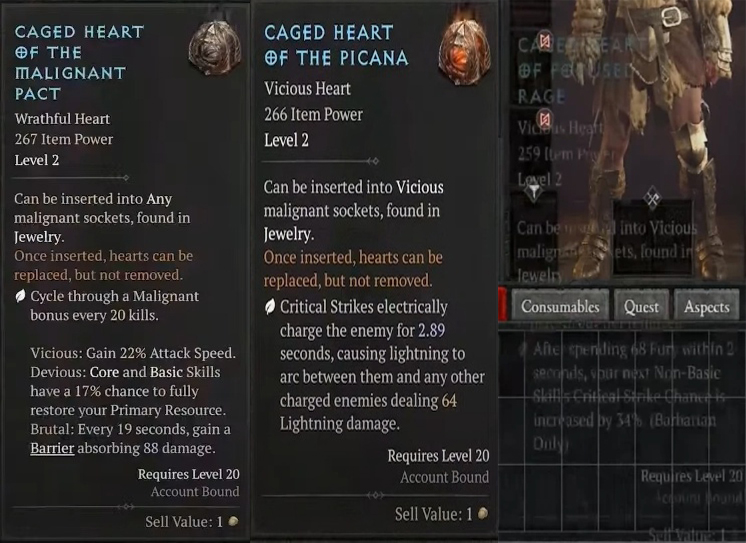 디아블로 4 시즌 1 '악의 심장' 유형 4종 공개 및 제작 가능_3.jpg