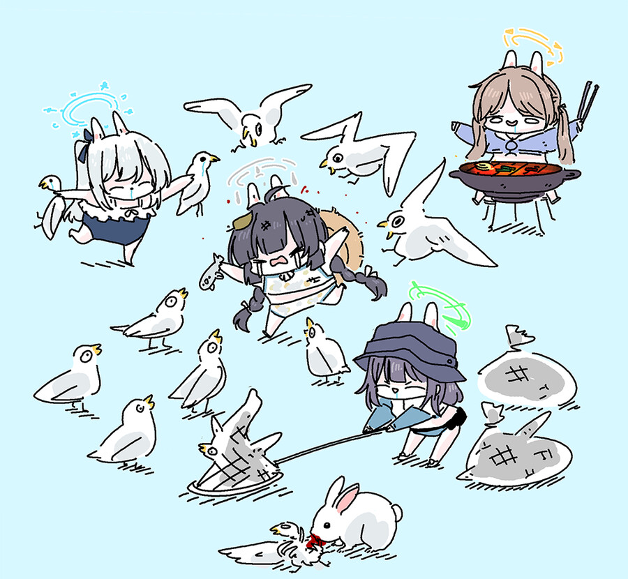 블루아카) 레빗소대 수영복 랜덤짤 16_13.png