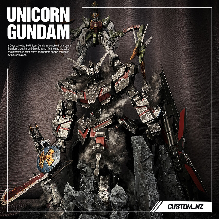 안녕하세요 유니콘건담쉔롱건담알트론 건담 활용한 디오라마 도색작입니다