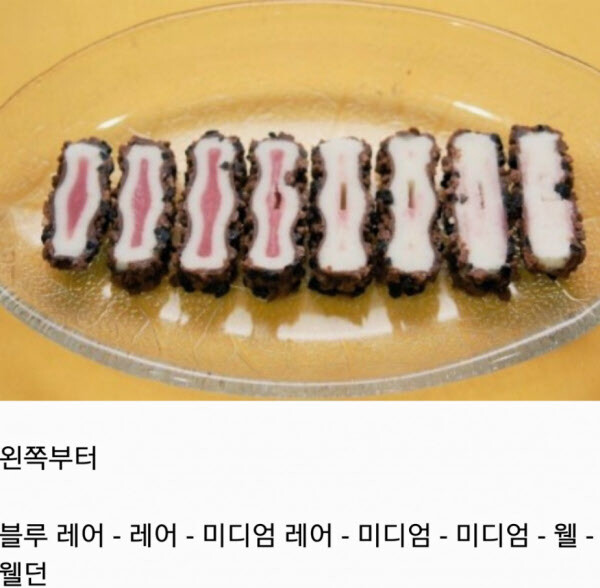 스테이크는 웰던은 강한 턱을 소유한 자만 먹는다던데