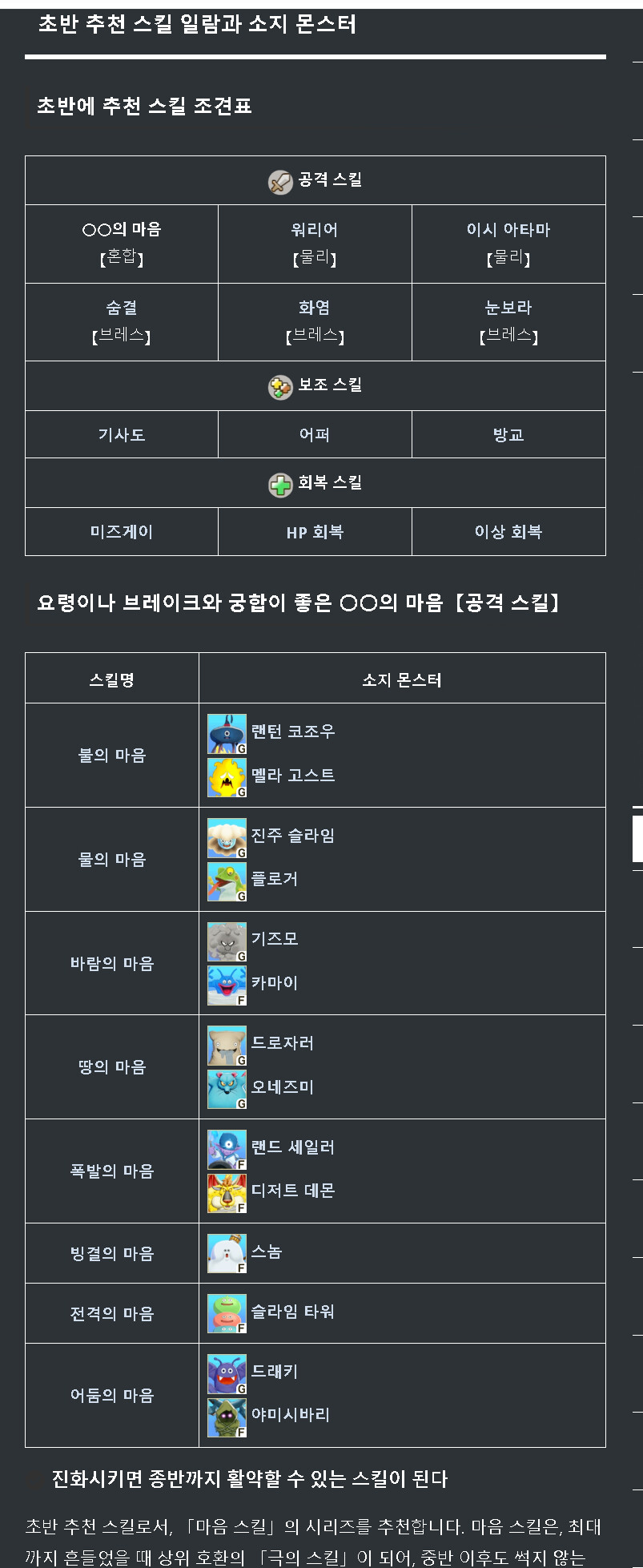 초반 추천 몬스터와 스킬들 유용_1.png