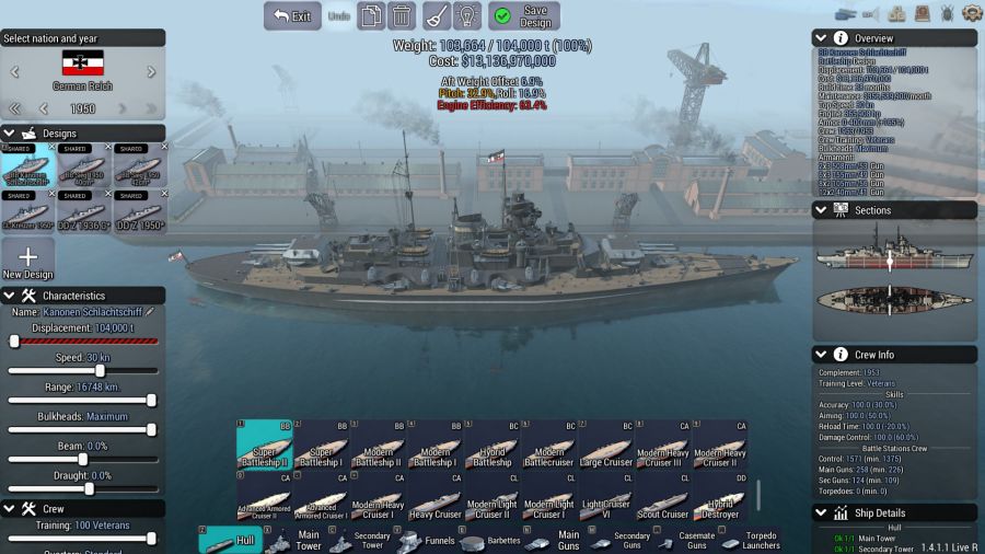 [군함 설계] 만재 배수량 104,000t급 공성전함_1.jpg