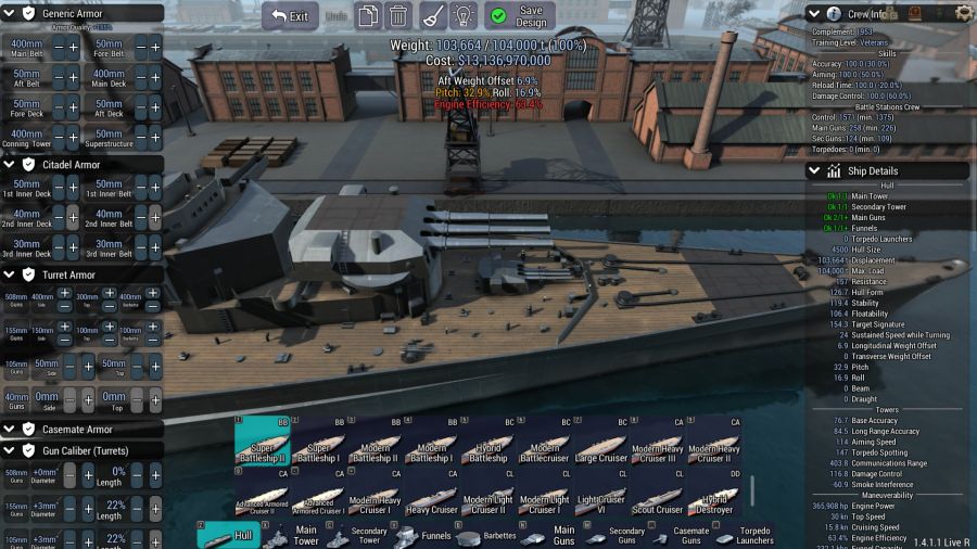 [군함 설계] 만재 배수량 104,000t급 공성전함_3.jpg