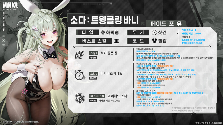 [니케] NIKKE 모션 VIEW, 스킬 소개 - 소다 : 트윙클링 바니_1.jpg