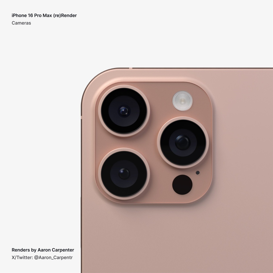 iPhone16 Pro max, 루머 기반 로즈골드(핑크) 티타늄 렌더링_1.jpg