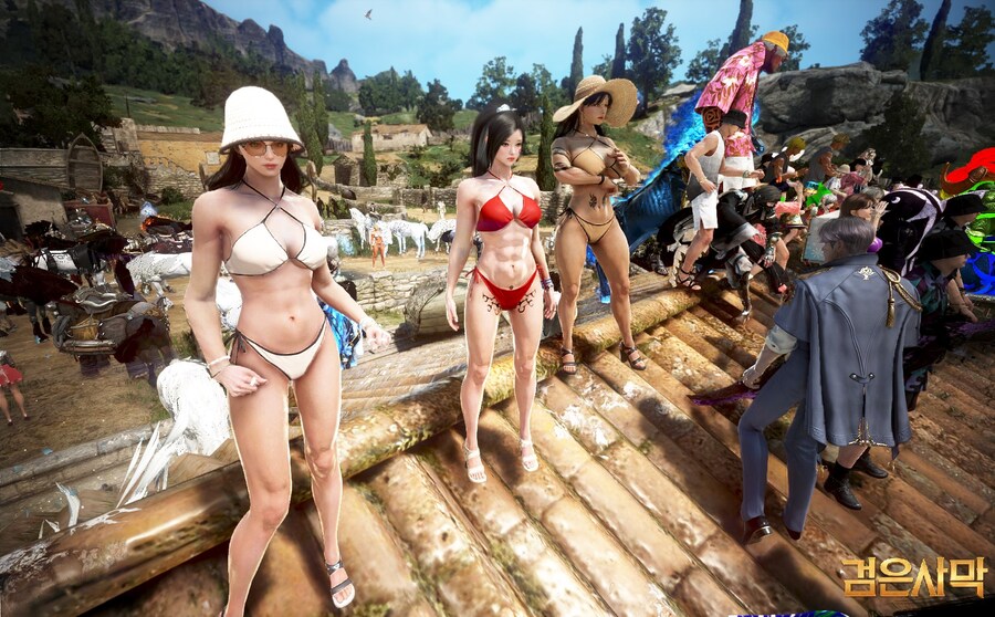 [검은사막] 비키니 & 춤모션 출시후 벨리아 지붕위 상황.jpg_1.jpg