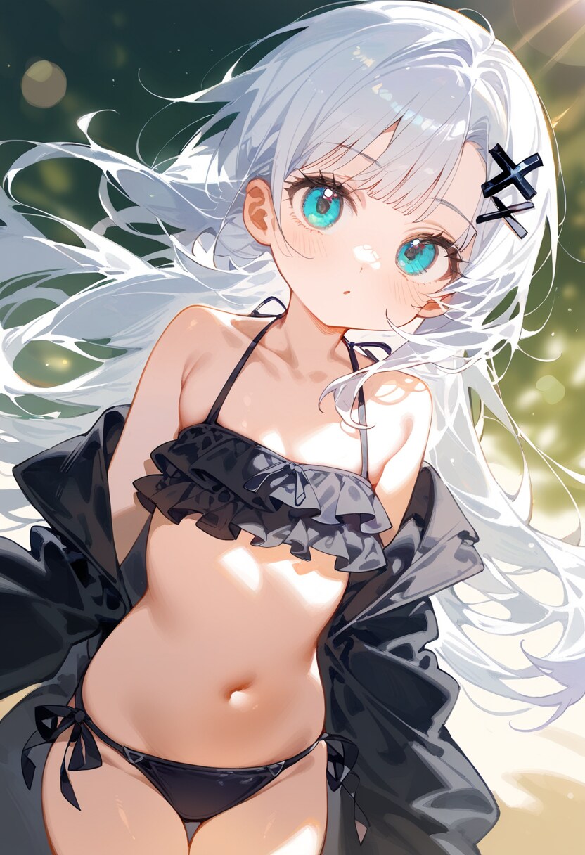 AI) 오후의 프릴 수영복 은발 미소녀_1.png