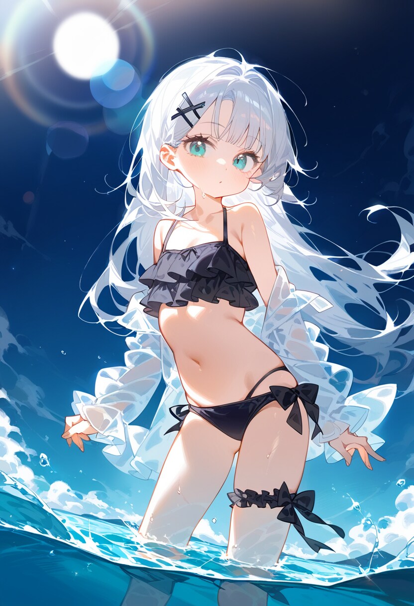 AI) 오후의 프릴 수영복 은발 미소녀_2.png