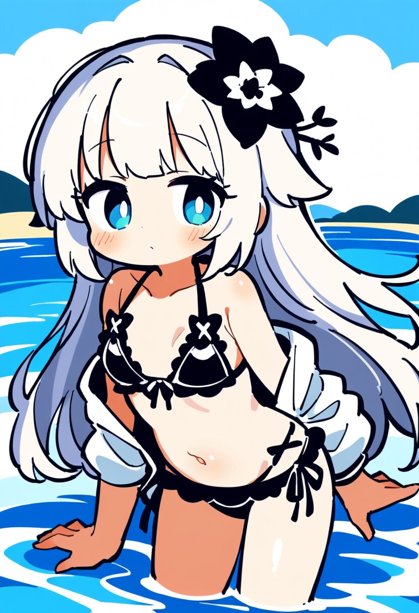 AI) 오후의 프릴 수영복 은발 미소녀_10.png