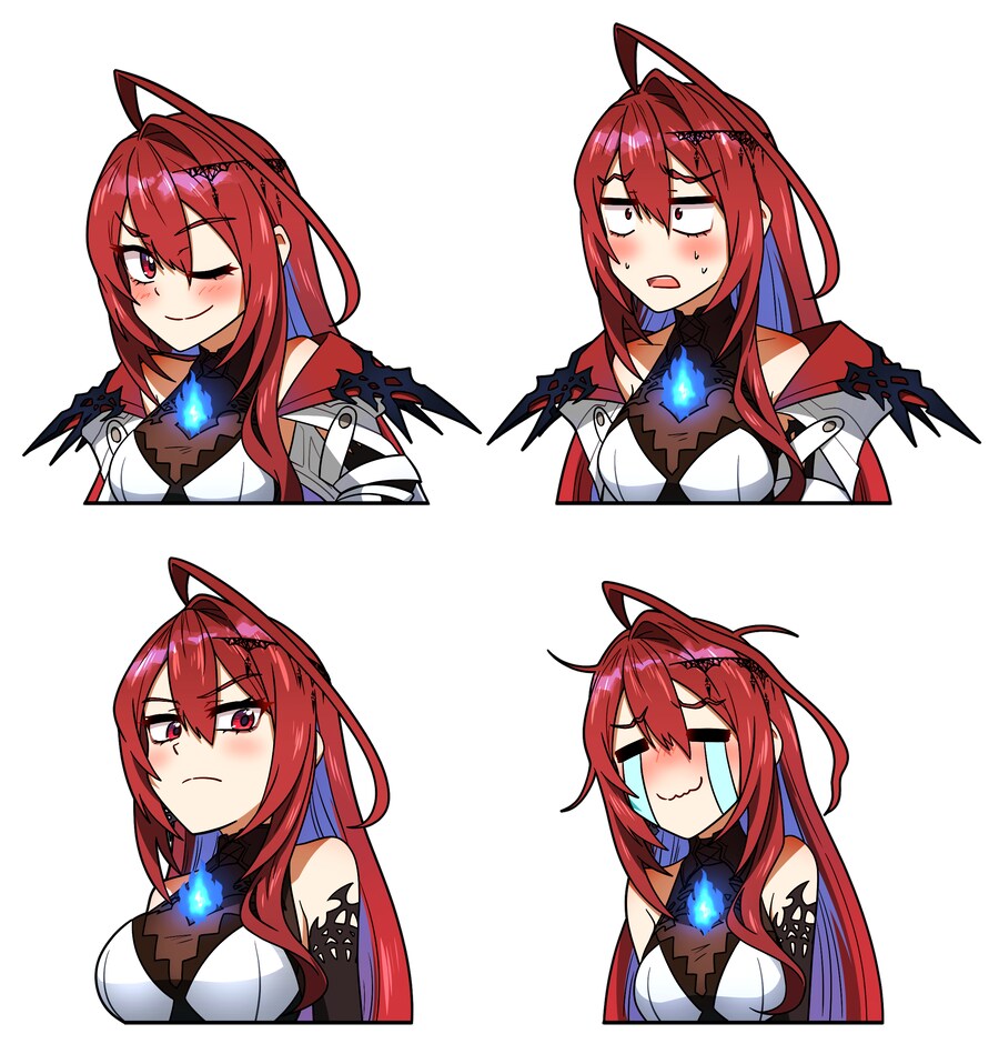 버튜버) 엘리자베스 로즈 블러드플레임 다양한 표정 그려봄_2.png