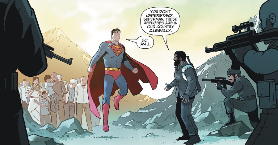 "슈퍼맨, 저 난민들은 우리나라에 불법으로 들어왔어요!"_1.jpg
