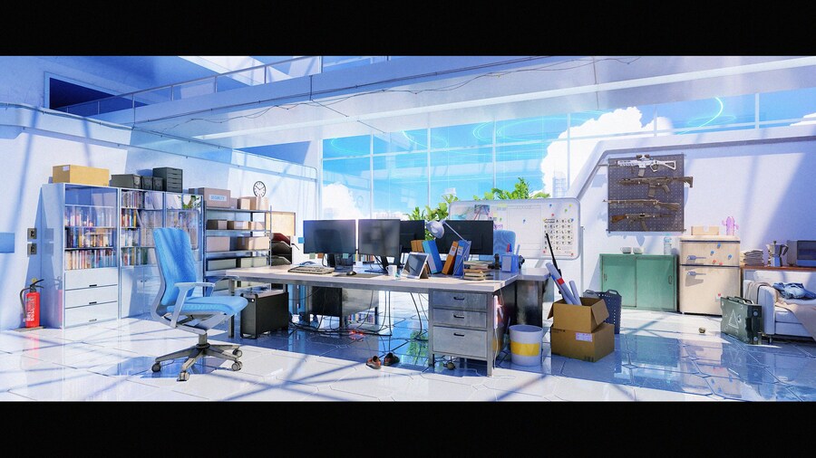 블루아카) 블렌더로 구현한 3D 샬레 사무실.jpg_1.jpg