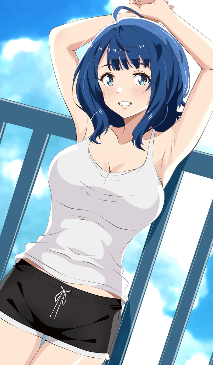 패배히로인) 뱃살이 좀 있다는 파란머리 여캐_4.jpg