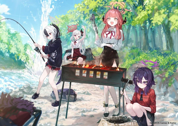 블루아카) 회식때 직접 고기굽는 참된 사장님_1.webp