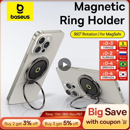 Baseus 마그네틱 링 휴대폰 거치대 스탠드($8.85/무료)_1.png
