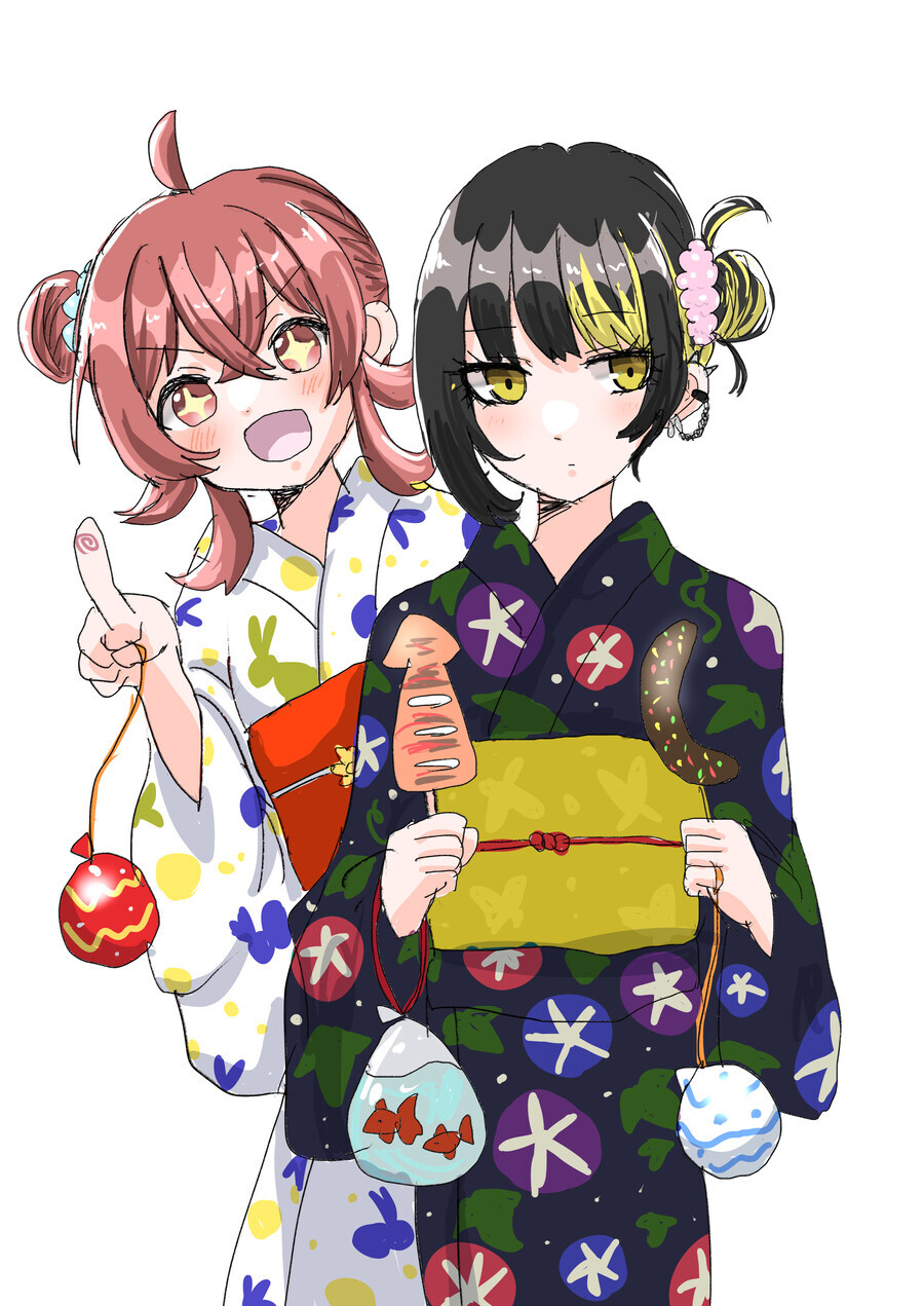 @) 축제 구경하는 카호와 루카_1.jpg