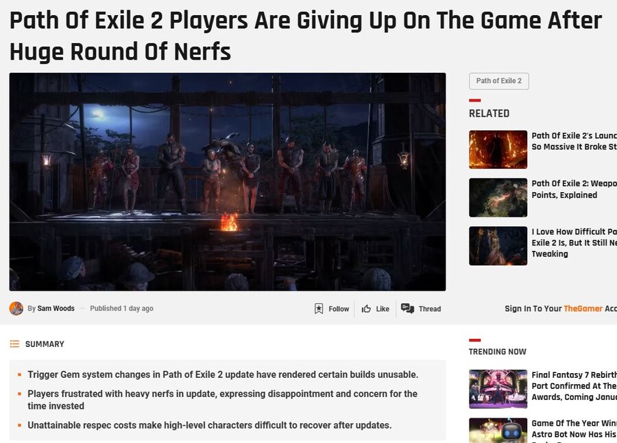 POE2 플레이어들, 대규모 너프 이후 게임 포기중_1.jpg