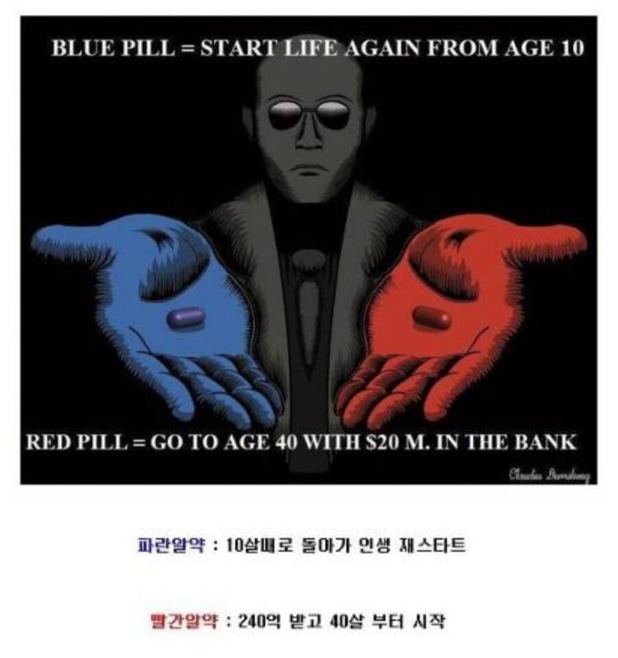 파란약 빨강약 둘 중 하나 선택하시오