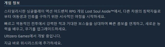 액션 어드벤처 RPG "로스트 소울 어사이드" 스팀 상점 등록_3.jpg