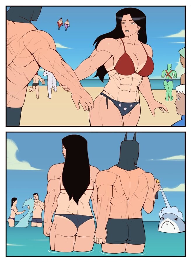 근육 많은 헬창 누나랑 바다에 놀러 간 썰. manga_1.jpg