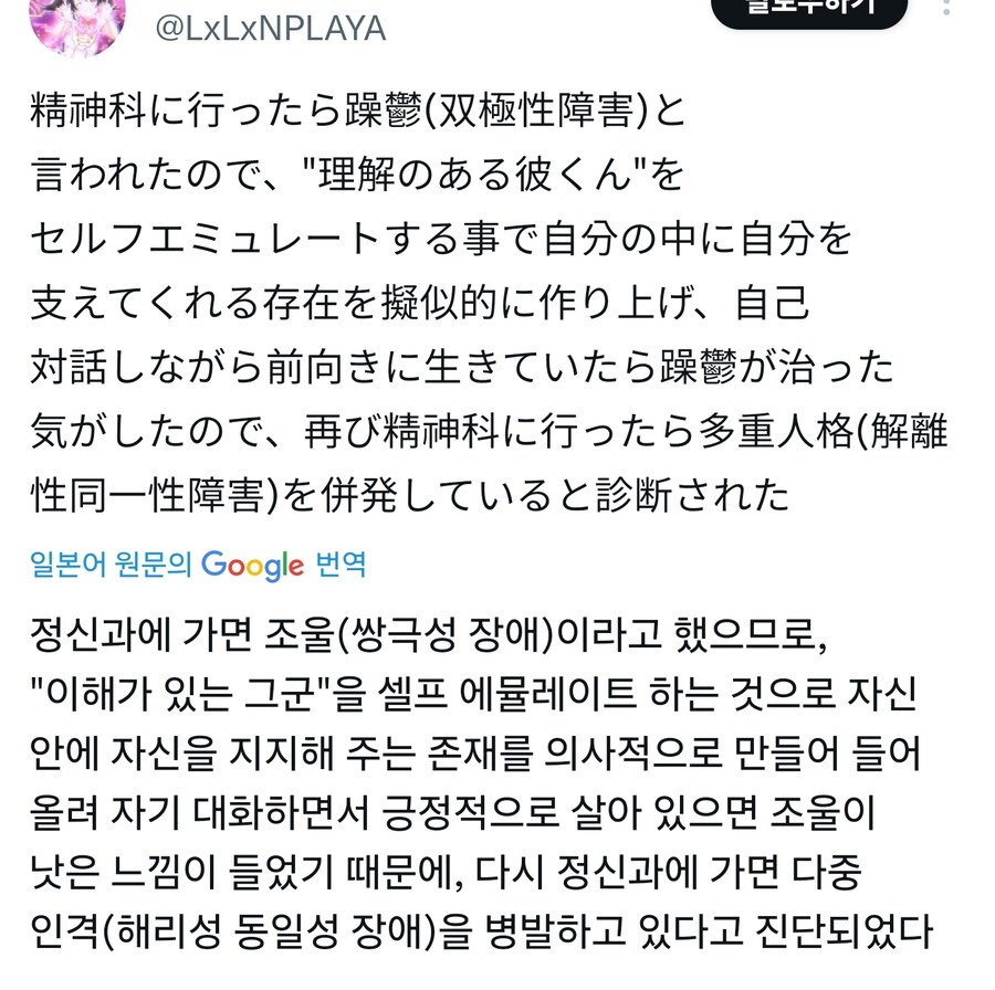 조울증 완화를 위해 키운 마음속 기가남친_1.jpg