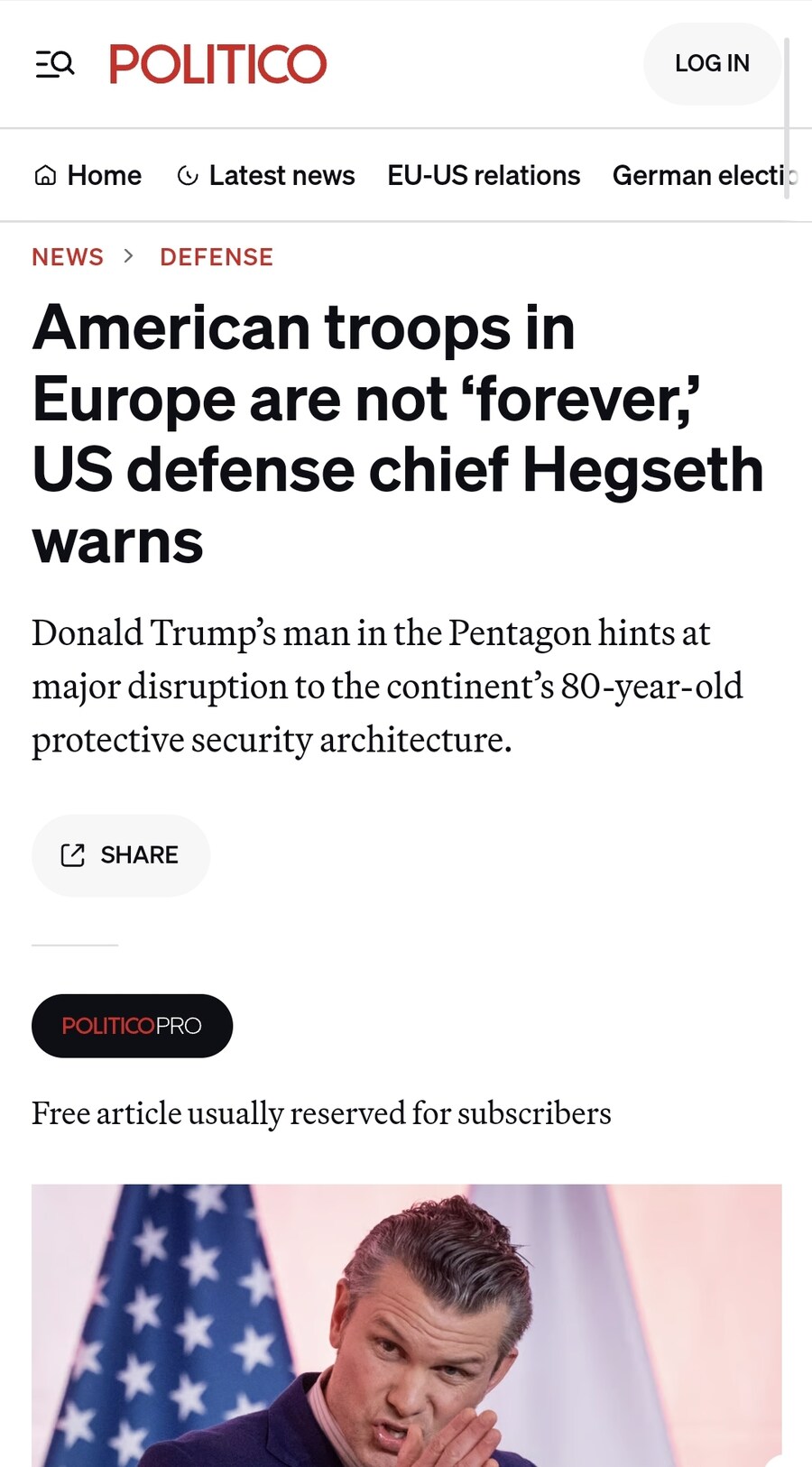 미국 국방장관 " 미군은 영원하지 않으니 각자도생 준비해라 "_1.jpg